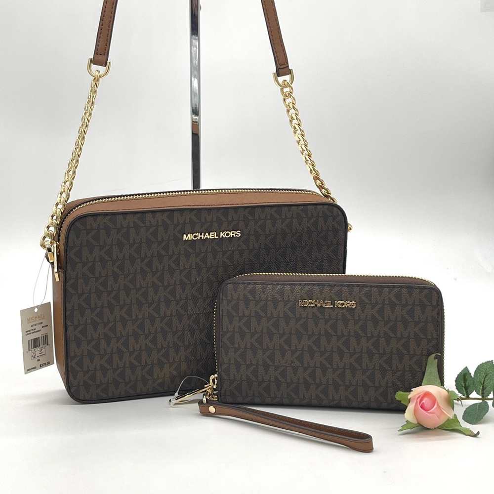 Michael Kors Large EW Crossbody Bag &!Phone Case Wallet Wristlet